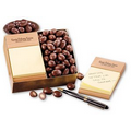 Beech Post-it  Note Holder with Chocolate Covered Almonds